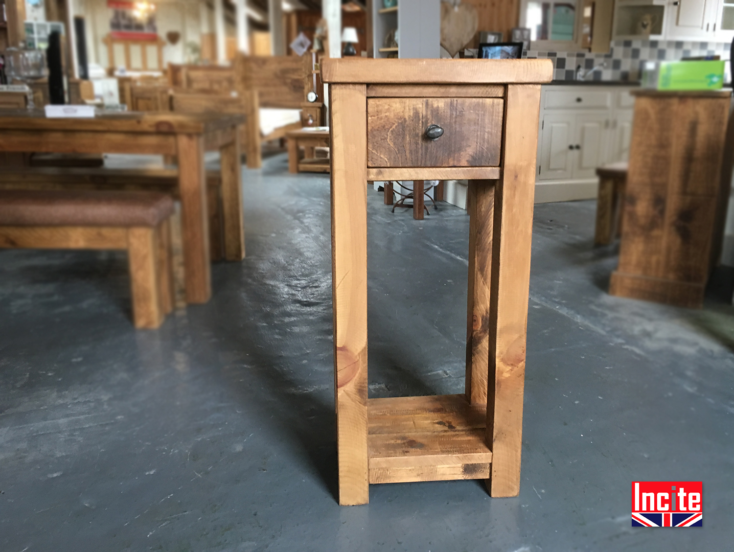 Tall hallway console shop table